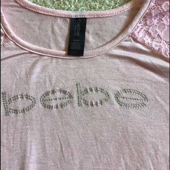SOLD - Bebe Pink Logo Top - Small - Picture 2 of 7